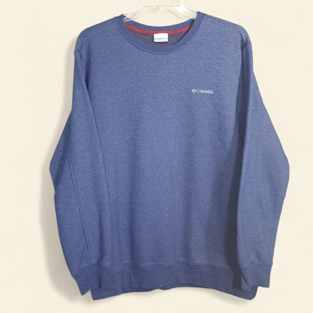 Columbia Pullover Men's Sweater Blue With Logo Size XXL Crew Neck‎ Comfortable